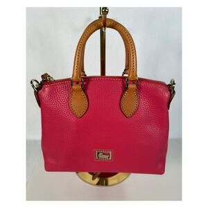 Dooney & Bourke Pebble Grain Geena Satchel Hot Pink Leather Handbag Purse $348